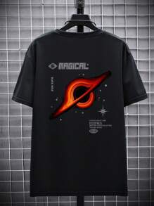 Men's Round Neck Short Sleeve Graphic Print Casual T-Shirt