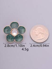 4pcs/Pack Elegant Floral Rhinestoned Metal High-End Buttons, Applicable For Shoes, Hats, Bags, Clothes, Headwear, Scarfs, Wedding Dresses, Bridal Bouquets, DIY Jewelry Handcraft Accessories