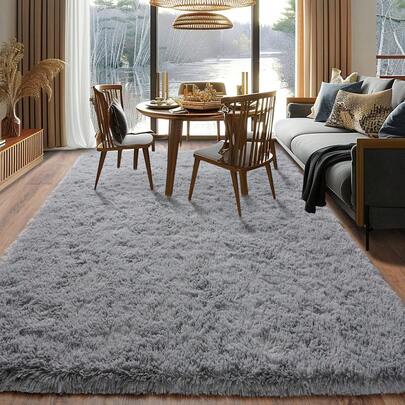 Alfombra mullida de pelo largo, color beige, alfombra antideslizante para salón, dormitorio, habitación de los niños, moderna alfombra de salón, alfombra de cama, alfombra peluda de pelo largo