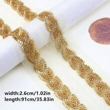 Perles Brodées En Dentelle Soluble Dans L'eau, 1 Mètre, Ruban De Dentelle, Perles De Verre, Accessoires Pour Vêtements, Bricolage