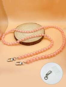 1 buc. Curea lungă pentru șnur pentru telefon cu margele de culoare macaron, suport pentru telefon, drăguț și la modă, cu distanțier pentru cadou