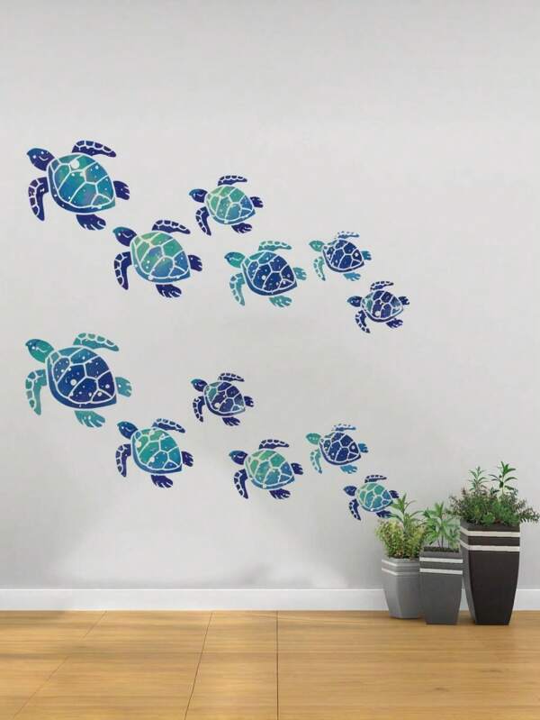 12 Pieces Sea Turtle Wall Stickers Under The Sea Vinyl Wall Stickers Wall Decals Wall Decor Waterproof Wall Stickers Decoration For Home, Office, Living Room, Wall, Bathroom, Toilet Wall Art Bedroom Decor Home Decor Living Room Wall Paper Party Decorations Living Room Decor Bedroom Office Decor Home Decor Items Personalised Stickers