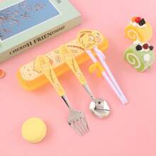 Sanrio Sanrio My Melody Stainless Steel Fork And Spoon Set With Box, Cartoon Cute Portable Reusable Tableware, Cute Home And Outdoor School Supplies, Camping Accessories Christmas Birthday Gifts