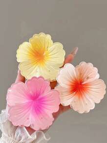 6/4/1 pièce Pince à cheveux à fleur en forme de cœur bouclée pour femmes et adolescentes, pince à cheveux hawaïenne pour cheveux épais de 7,5 cm, accessoire de cheveux de style doux, parfait pour le quotidien, les sorties, les dates, les fêtes et les mariages. Accessoires de cheveux de mode pour la plage, cadeau idéal pour les amies!