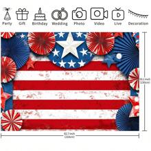 1PC Retro Independence Day Background Banner, Retro Patriotic Background Decoration Hanging Cloth And National Day Celebration Decoration, Patriotic Veterans Party Decoration Supplies, New Multi Functional Polyester Background Hanging Cloth, Corridor, Garden Photography Background, No Power Supply Required