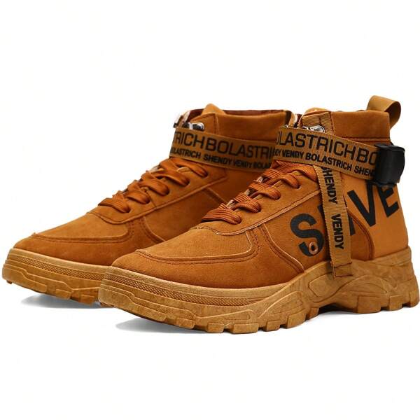 Shendy Vendy Botas Hombre Altas, Bota Táctica con Plataforma y Suela Gruesa, Antideslizante, Resistente Al Desgaste, Confortable-Botas De Trabajo, Botas De Motocicleta, Botas Altas Para Hombres, Zapatos Para Hombres