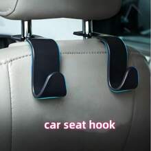 1/4/8pcs Car Seat Back Hooks, Car Storage Hooks, Universal Car Seat Back Multi-Functional Hook, Car Headrest Hooks, Car Seat Hanger Back Seat, Universal Car Interior Accessories For Car Hanging Clothes, Wallets, Handbags, Baby Bags, Shopping Bags, Plastic Bags, Umbrellas