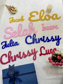 1pc, Custom Brand Logo (Natural Wood Color For Wood Material, Other Colors For Acrylic Material), Elegant Letter Decoration, Seven Colors To Choose From, High-Quality Acrylic Material, 2D Flat, Party, Birthday, Living Room, Bedroom, Nursery And New House Party Birthday Party Decoration, No Electricity Required, Room Decoration, Autumn Home Refresh, Scandinavian Cozy Home,Home Harmony