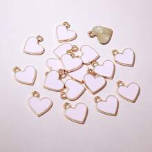 10pcs 13x11.5mm Enamel Small Cute Heart Charms Pendant DIY Jewelry Making Accessories Findings For Bracelet Earrings Keychains