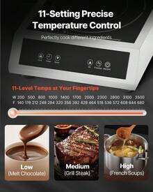 Portable Induction Cooktop, 3500W Commercial Induction Burner With 11 Temperature Settings, Stainless Steel Countertop Induction Hot Plate With 3H Timer, Child Lock, For Restaurant Cooking - 3500W Commercial 3H Timer - View 3