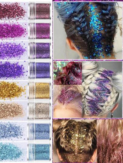 Set de 4 accesorios para el cabello con decoración de lentejuelas brillantes, de uso multifuncional, herramientas de peinado para festivales