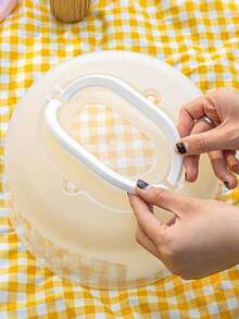 6" Reusable Cake Storage Box, Round Cake Portable Hand Carry PP Plastic Cake Carrier, Fridge/Freezer Friendly - White - View 7