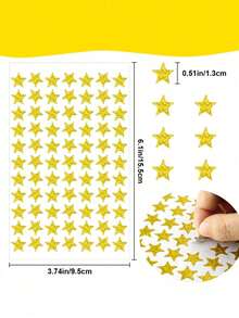 300pcs Colorful Holographic Star Stickers, Children Personalized Decoration Stickers, Teachers Reward Kids Pentagram, Kindergarten Decor, Children Photo Props, Removable Sticker