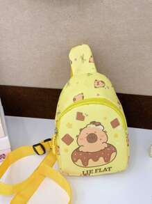 1pc Capybara Chest Bag Cute Cartoon One-Shoulder Crossbody Bag Casual Versatile Storage Chest Bag