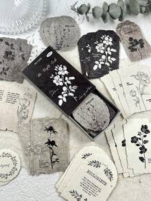 1 盒 30 张复古花卉纹理压花便签贴纸，用于制作卡片、DIY 日记本、剪贴簿、相册、杂志装饰、学校用品、返校