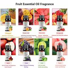 1 pezzo Olio essenziale ai frutti da 10ml/0,33 fl.oz, con aroma di frutto della passione, lampone, mango, anguria, ciliegia, lime, mela, cocco, fragola, fragrante, utilizzato per il benessere