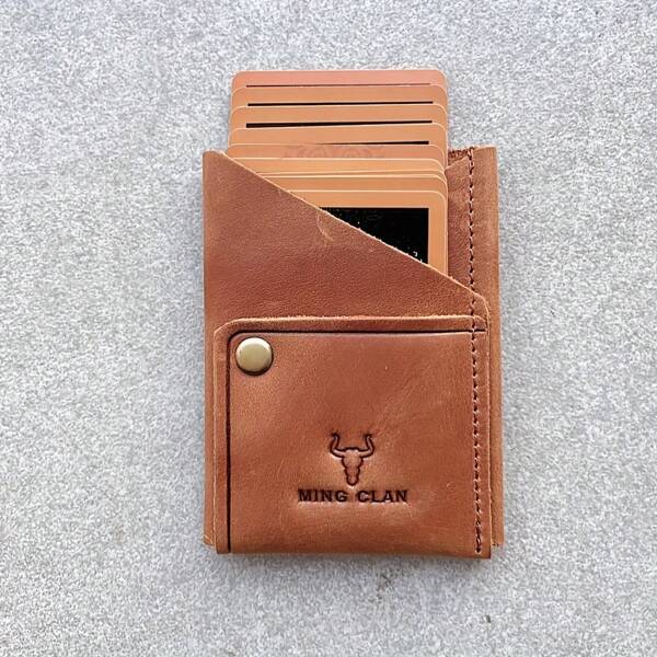 Credit Card Holder Premium Top Grain Cowhide Card Holder Wallet,Genuine Leather Ultra Slim Thin Wallet For Women Men,Handcrafted Minimalist Wallet, Travel Accessories,Men Purses And Bags,Women Purse Bag,Thin Credit Card Case Card Protector Organizer, Travel Essentials Front Pocket Wallets For Women - Can Holder 6-8 Cards, Brown Bag Fathers Day Gifts Christmas New Year Valentines's Day's Dad Gift For Him Her