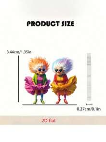 1 Pair Of Acrylic Granny Skateboard Pendant Earrings - Stylish Jewelry For Men And Women, Perfect For Any Holiday Wear - Multicolor - View 8