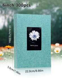 1 Stück minimalistisches Leinen Geschenk, 6-Zoll Fotoalbum mit 200 Blatt und Taschen für Fotospeicherung