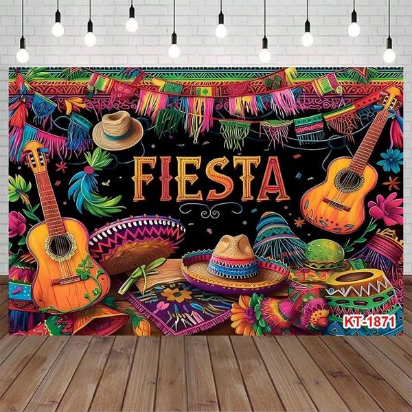 Mexican Theme Party Striped Backdrop Fiesta May 5th Paper Flowers Background Party Decoration For Cake Table Decor Photo Booth