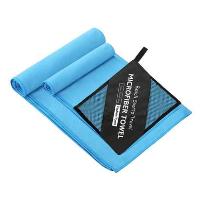 超柔软无沙超细纤维沙滩巾 - 速干、超强吸水、轻便，紧凑型旅行必备品，适用于露营、健身房、瑜伽、徒步旅行、游泳，多用途用于海滩、泳池、船、巡航、房车、背包旅行、野餐、健身和户外探险 - 便携式日常运动、家庭旅行、沐浴、登山等，沙滩配件，泳池浮板