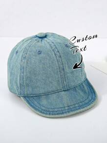 1 pieza Gorra de béisbol estilo primavera para niño/niña pequeño/a, de 6 a 24 meses, Sombrero vaquero de mezclilla, regalo personalizado para bebés
