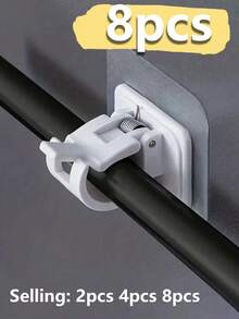 2/8 件窗帘杆挂钩，免钻墙钩，可调节窗帘杆挂钩，实用挂钩，可调节毛巾架，适用于家庭、宿舍、客厅、卧室、厨房、浴室、酒店 - 彩色 - 查看 10