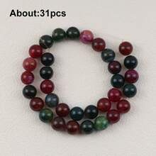 4/6/8/10/12mm Natural Multi-Color Agate Gemstone Beads, Suitable For DIY Jewelry Making - Type - View 36