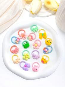 30/40/50/60 buc Bentite elastice drăguțe cu desene animate colorate pentru fete, cu flori, animale, decorațiuni curcubeu, scronchies de păr, legături de păr Accesorii de păr pentru purtare zilnică și petrecere