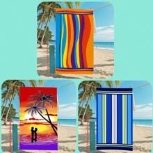 1pc, BrandName 2025 New Microfiber Quick-Dry Beach Towel With Beach Towel Fastening Strap- Extra Large 175*90cm, UV Protection & Antibacterial, Lightweight & Compact For Beach, Pool, Yoga, Travel Essentials Travel Accessories Beach Essentials