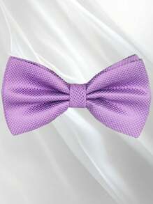 Men's Solid Color Elegant Jacquard Bow Tie, Pre-Tied Double Layer Solid Color Bowtie, Satin Formal Tuxedo Bowknot, Adjustable, Suitable For Groomsmen, Wedding, Party, Formal Events, Holiday Gift