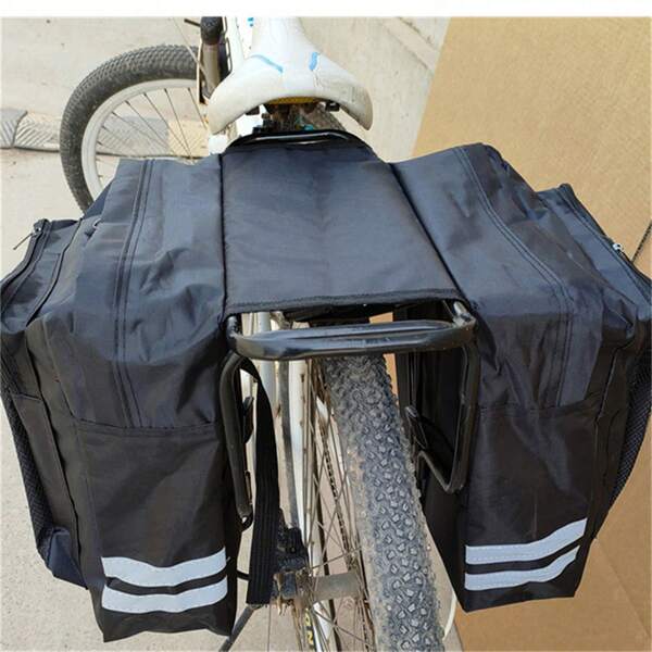 Bike Rear Rack Bag - Lightweight & Spacious Multi-Pocket Carrier - Ideal For Outdoor Cycling Adventures