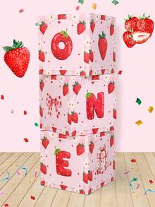 3 cái/bộ 27cm Hộp bóng bay sinh nhật đầu tiên hình quả dâu tây màu hồng, Trang trí nền sinh nhật đầu tiên, Thiết kế nơ hồng hình quả dâu tây dễ thương 'ONE', Hộp quà tặng bất ngờ cho sinh nhật, Hộp bóng bay trang trí sự kiện đám cưới, Đồ trang trí tiệc mừng em bé, Đồ dùng cho tiệc sinh nhật, Quà tặng sinh nhật, Trang trí nhà cửa, Trang trí phòng, Trang trí mùa hè, Đồ trang trí hình quả dâu tây ngọt ngào, Quà tặng tiệc, Hộp giấy - Hồng - Xem 2