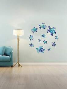 Sea Turtle Wall Stickers Under The Sea Vinyl Wall Stickers Wall Decals Wall Decor Waterproof Wall Stickers Decoration For Home, Office, Living Room, Wall, Bathroom, Toilet
