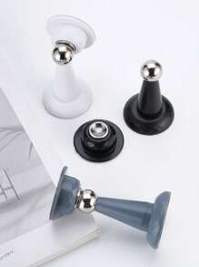 1Pc Strong Magnetic Door Stopper, Magnetic Door Stoppers For Bottom Of Door Magnetic Door Stop, Double-Sided Adhesive Tape,Decorative Matte Black Door Stopper, Noise Reduction Silicone Made, Easy Install No Drilling