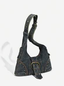 1 Pack, Y2K Punk Style Fashion Women's Bag, Body Heavy Design Hot Girl Style Studded Fashion Tote Bag, Shoulder Strap Can Be Adjusted, Suitable For Shopping, Travel, Daily Travel, Etc, Halloween Purse Perfect For Fancy Party Halloween Fashion & Gothic Fashion, Best Halloween Gifts For Women , Bags Ladies Elegant , Goth