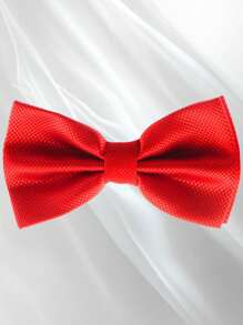 Men's Solid Color Elegant Jacquard Bow Tie, Pre-Tied Double Layer Solid Color Bowtie, Satin Formal Tuxedo Bowknot, Adjustable, Suitable For Groomsmen, Wedding, Party, Formal Events, Holiday Gift