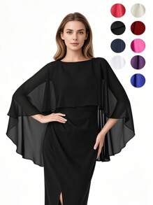 1 Pc Women's Soft Chiffon Shawl Wrap, Lightweight Shawl, Versatile Shawl For Evening Dress Party, Cover Up And Wedding Fall Clothes For Women