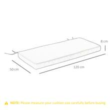 Outsunny Garden Bench Cushion 2 Seater Loveseat Seat Pad For Patio Swing Furniture For Indoor & Outdoor Use, 120 X 50 X 8 Cm, Light Grey