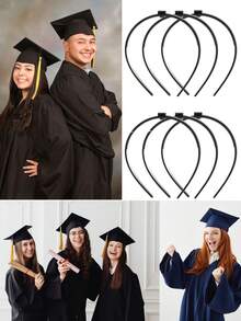 1/3 piezas Birrete de graduación negro con correa ajustable, Decoraciones de graduación 2025, Banda de birrete de graduación negro, Accesorios de sombrero de cabello de graduado, Adecuado para sujetar tu birrete de graduación, Correa de sombrero de temporada de graduación - Multicolor - Ver 1