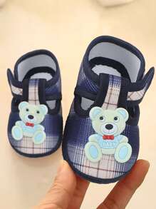 1Pair Newborn Baby Boy Girls Shoes Spring Autumn Lovely Bear Anti-Slip Sneaker Soft First Walkers Crib Shoes
