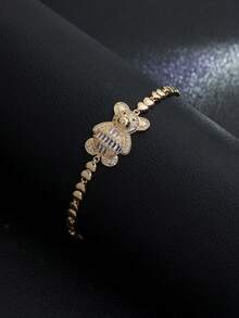 这款可爱的厚重心形泰迪熊手链，由铜和合成锆石制成，是送给女性的完美礼物，适合派对、生日礼物、馈赠亲友的饰品，还可以和闺蜜一起佩戴。 - 小熊手鍊 - 查看 12