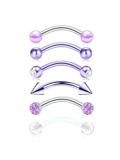 6st/lot Rostfritt stål Crystal Ögonbryn Piercing Set 16G CZ Curved Barbell Helix Daith Piercing Lot Läppringar Snake Eyes Bulk