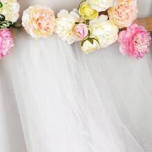 1 pieza Arco de boda blanco de tela, tamaño 75cm/160cm X 600cm/800cm, cortina de tul transparente como telón de fondo, adecuado para ceremonia de boda, fiesta, decoración de techo - Blanco - Ver 4