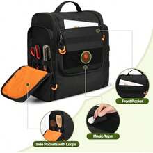 Large Tactical Camping Kitchen Organizer Hanging Cookware Storage Bag With Paper Towel Holder And Multi Pockets Portable Camp Utensil Organizer Bag Only - as pic - View 4