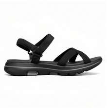 Skechers Damen GO WALK 5 leichte, bequeme Sandalen, rutschfest, stoßabsorbierend, Sommer Sport Strandschuhe, simples und elegantes Sommer Mode Design, flexibel