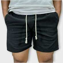 Kit 3 Premium Linen Shorts Bermuda Mauricinho Men's Casual Basic Comfortable Drawstring Waist - Rỉ Nâu - Xem 4