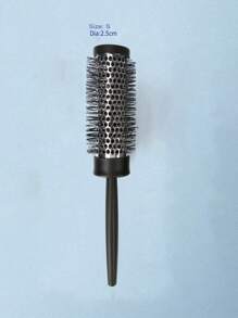 1pc Salon Nano Technology Negative Ion Silver Aluminum Tube Black Nylon Bristle Black Handle Hair Brush