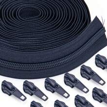 1 Conjunto = 4,50 m Zíperes + 10 Puxadores de Zíper, Zíperes de Nylon 5#, 20 Opções de Cor, Puxadores de Zíper Combinando, Adequado para Vestuário, Bolsas, Têxteis Domésticos, Almofadas, Edredons
