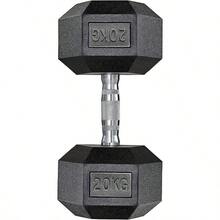 Kurzhanteln Set Hexagon Hanteln | 2er Set 10-25 kg | Rutschsicher Ummantelt Gummi Beschichtet Gusseisen Gewichte für Damen und Herren Krafttraining - 1x20kg-Schwarz1 - Übersicht 1